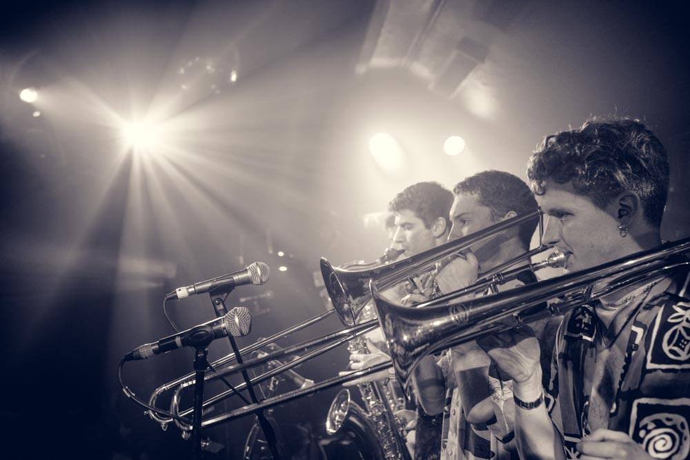 Funky brass roaming band